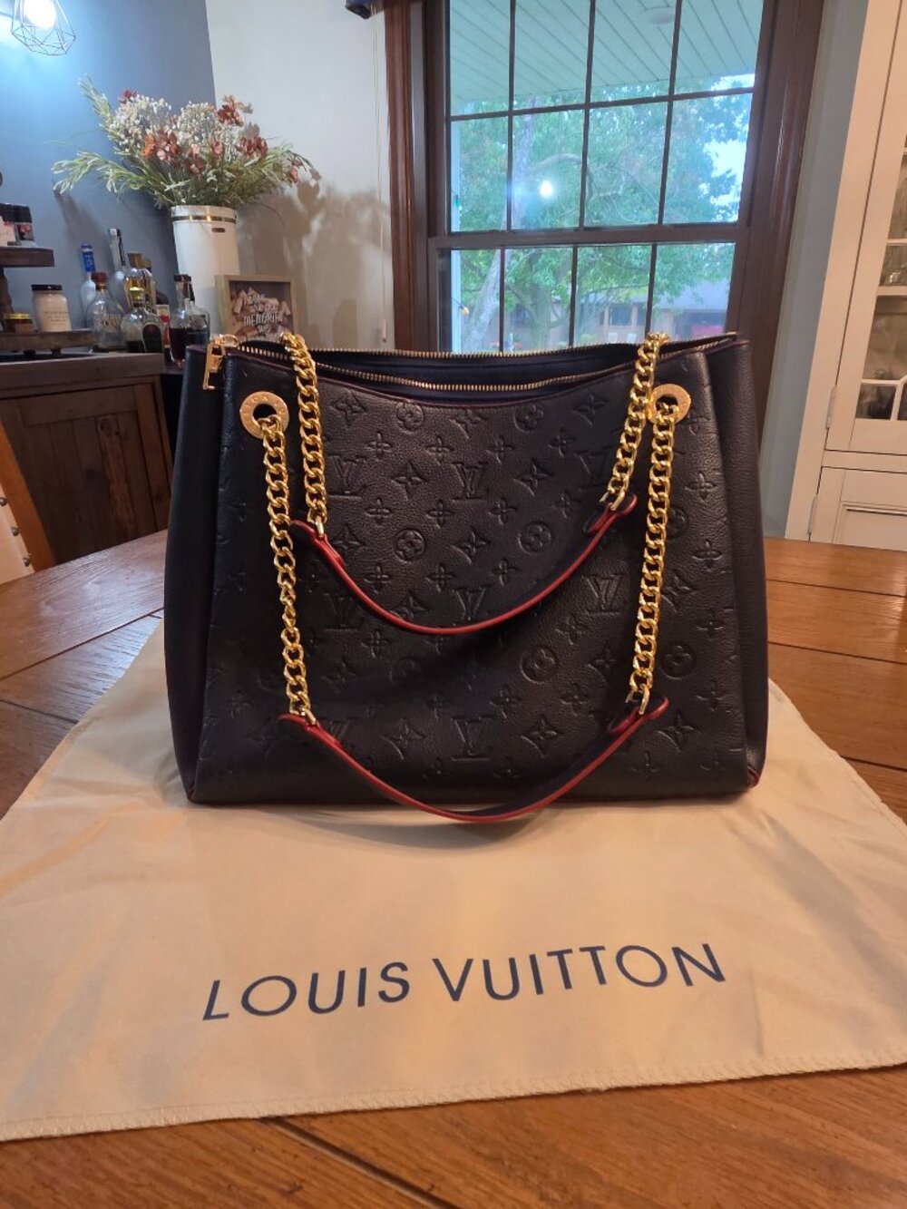 Louis Vuitton Navy Monogram Empreinte Leather Surene MM Bag
